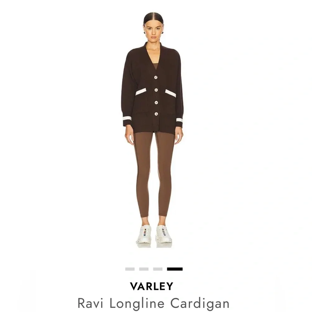 Varley Ravi Relaxed Longline Jacket Cardigan Coffee Bean Brown Size small - Picture 5 of 13
